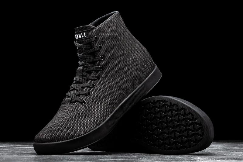 Black Nobull High-Top Canvas Men's Trainers | CA B1430E